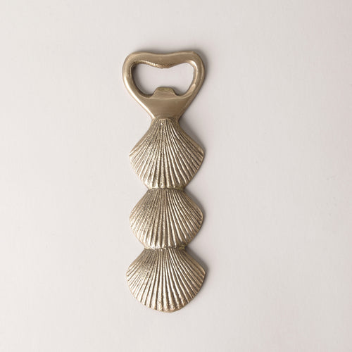 Brass Shell Bottle Opener, frontwards