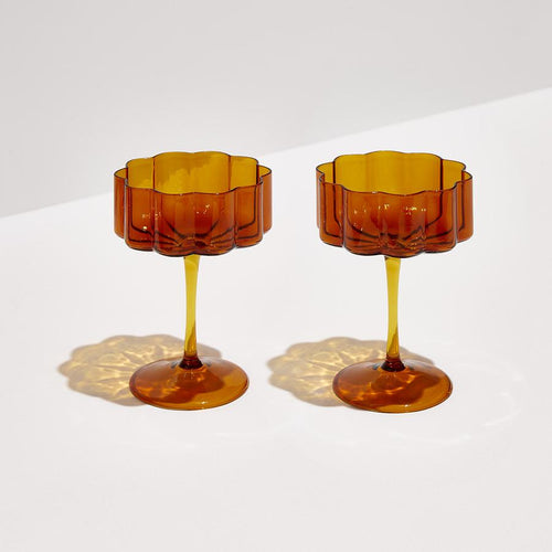 set-of-two-wave-coupe-glasses-amber, 2 glasses