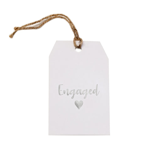 Gift tag - Engaged - Silver Foil - CRAVE WARES
