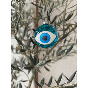 Evil Eye Christmas Tree Ornament -- Turquoise