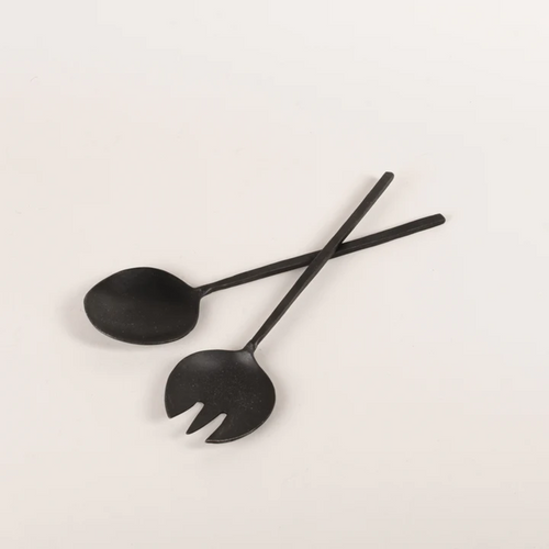 Black Salad Server - Burnished Handle