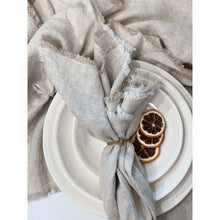 Comme Ça Linen Serviettes With Frayed Edge - Natural