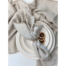 Comme Ça Linen Serviettes With Frayed Edge - Natural