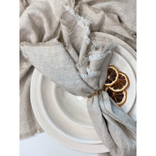 Comme Ça Linen Serviettes With Frayed Edge - Natural