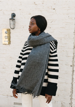 Lambswool Blanket Scarf/Throw - Charcoal Melange