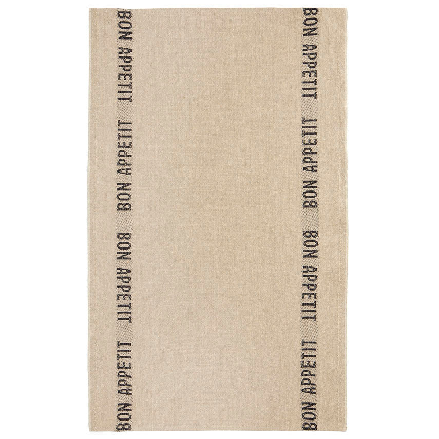 Bon Appetit Tea Towel - Natural/Black