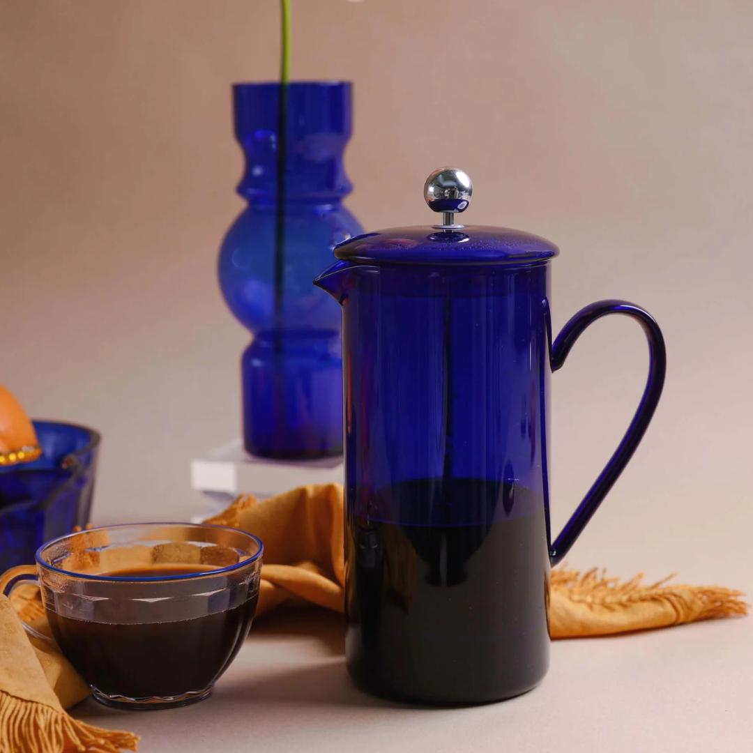 Blue french press outlet