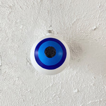 Evil Eye Christmas Tree Ornament -- White, frontside