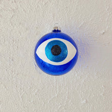 Evil Eye Christmas Tree Ornament -- Dark Blue, frontside