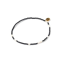 Poppy Pearl & Glass Beaded Anklet - Black