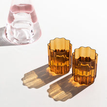 set-of-two-wave-glasses-amber, shadow