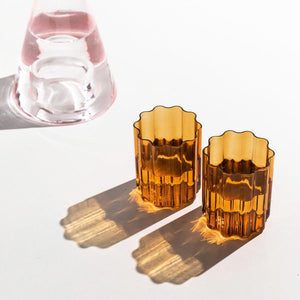 set-of-two-wave-glasses-amber, shadow